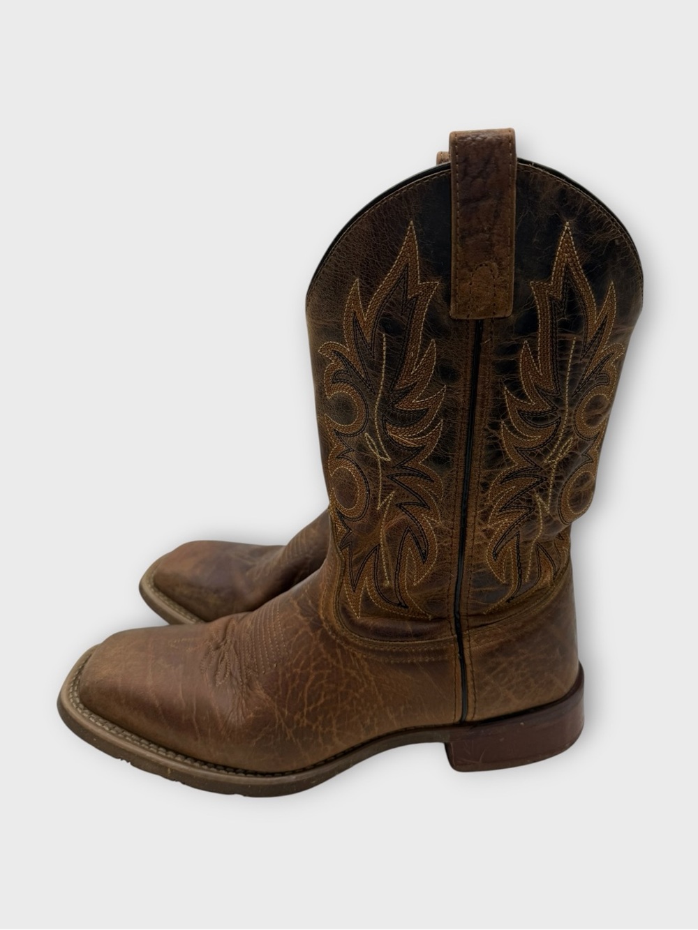 Laredo Durant Brown Distressed Leather Western Cowboy Boots Mens Size 9 Nice! - Picture 2 of 7